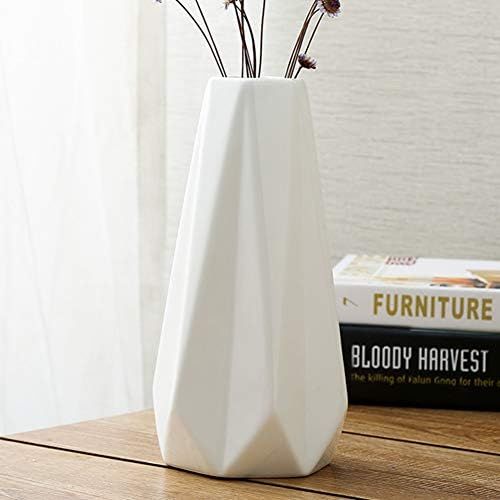 WEIDILIDU White Ceramic Vase Modern Home Decoration Porcelain Vase Flower Vase Origami Design (we... | Amazon (US)