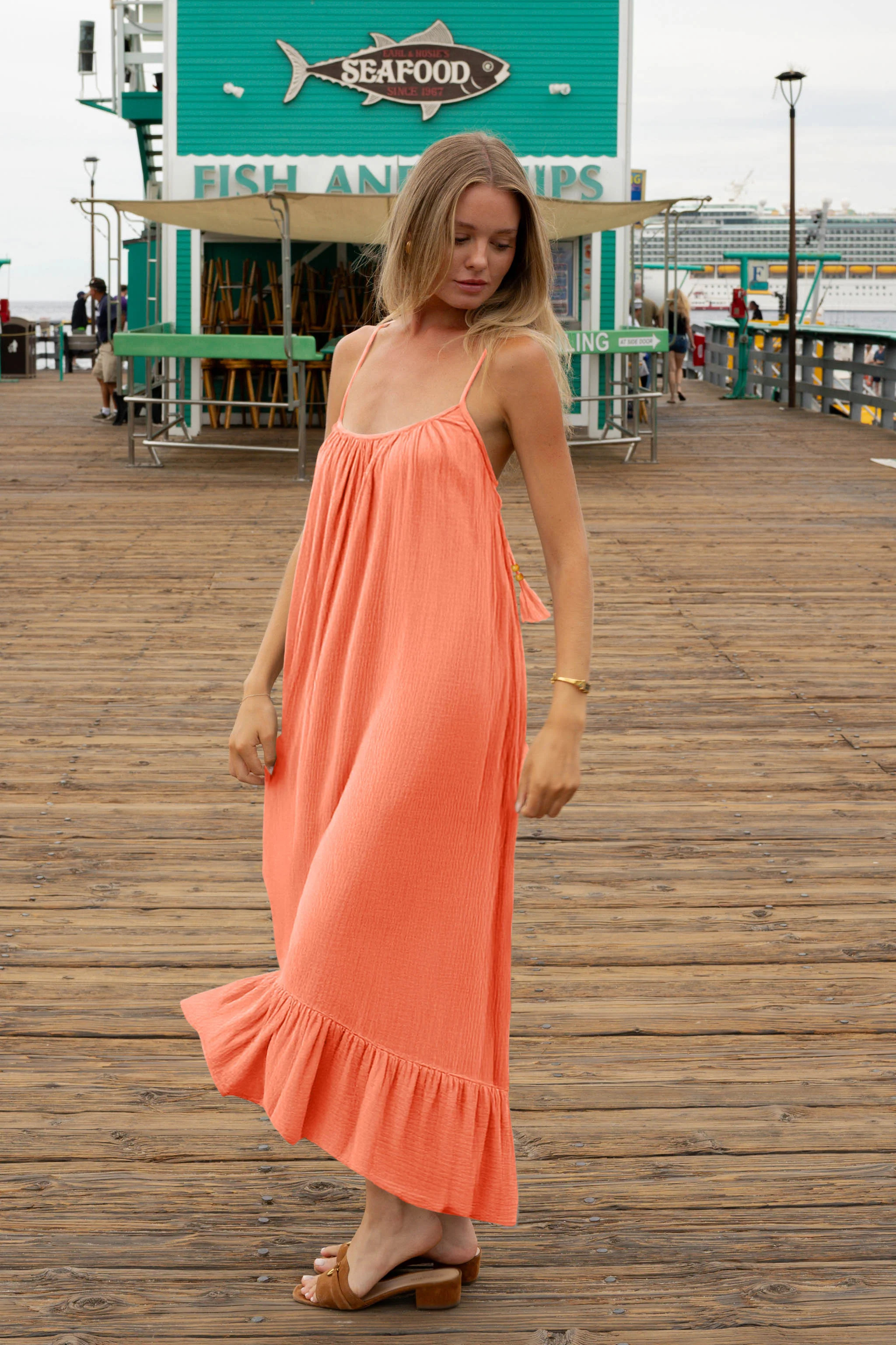 Sea You in Capri Hot Coral Dress | PJ Salvage