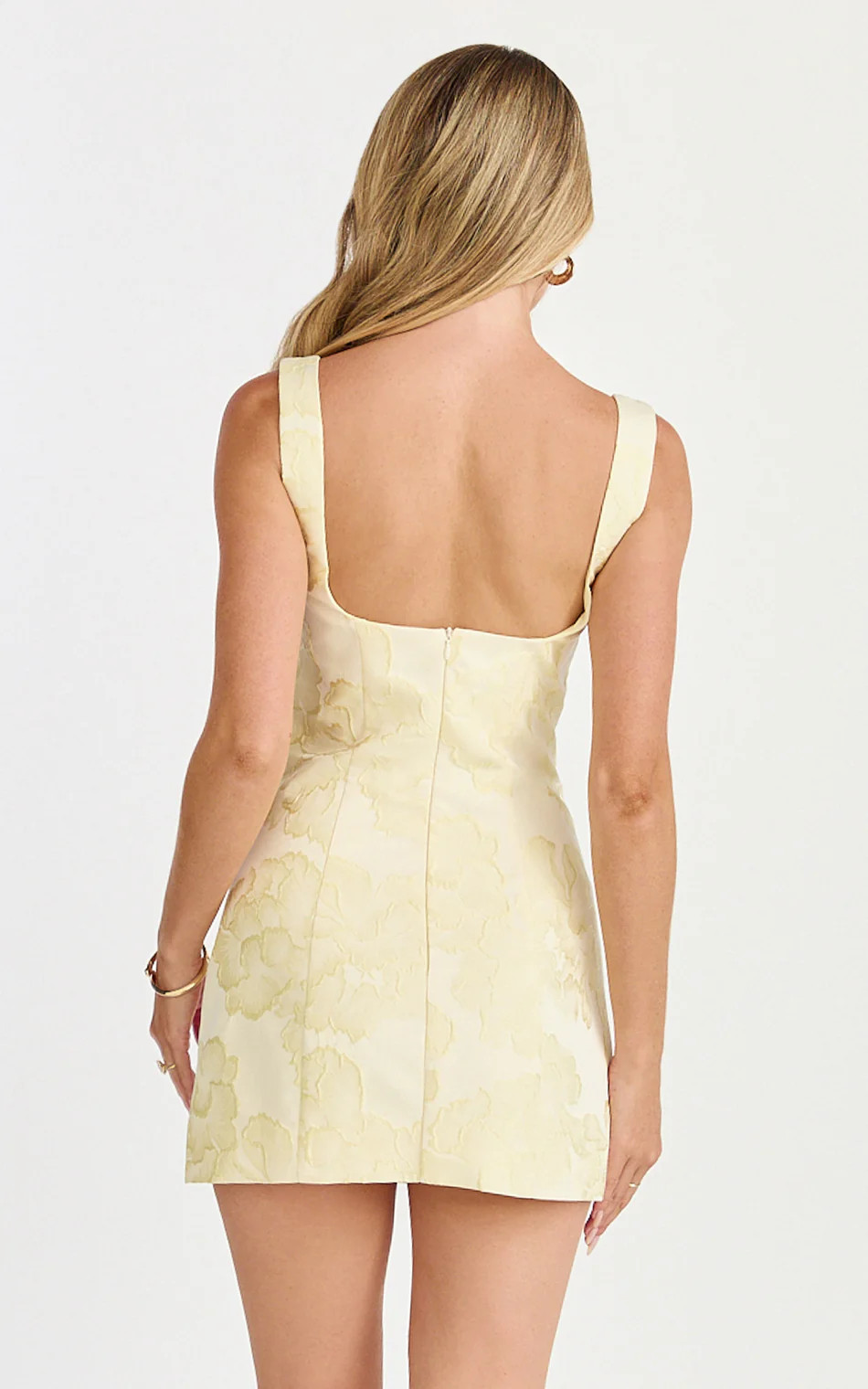 Jacquard Scoop Neck Fitted Dress in Lemon | Showpo (ANZ)