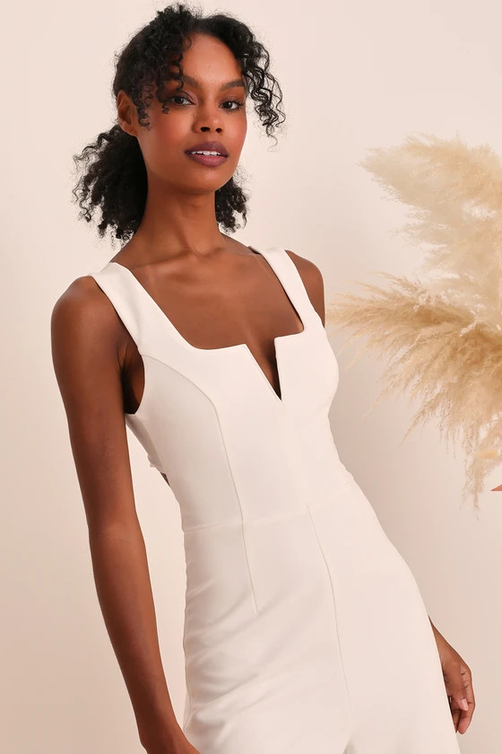 Love For All Time Ivory Sleeveless Backless Wide-Leg Jumpsuit | Lulus (US)