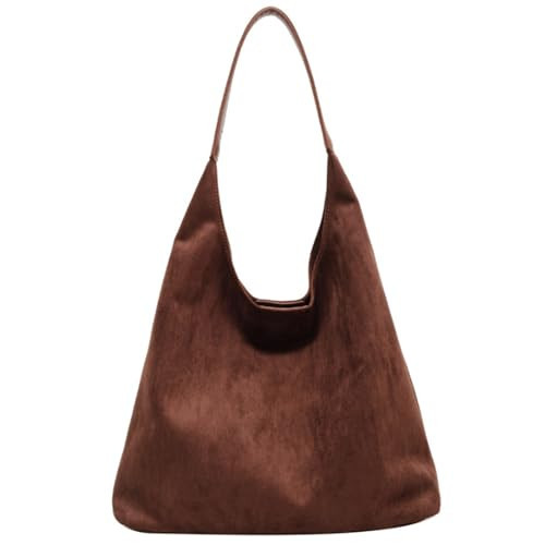 Suede Purse For Women Suede Hobo Bags Fall Slouchy Bag Suede Tote Bag Brown suede bag for Summer Holiday Work (Coffee) | Amazon (US)