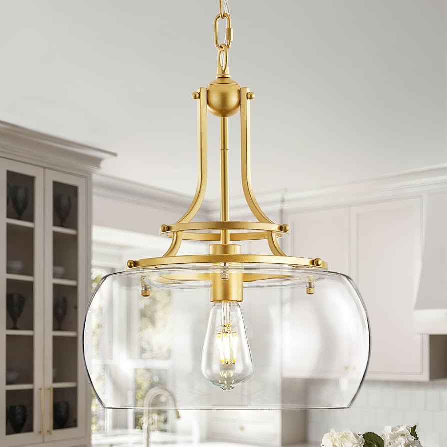 KARTOOSH Industrial Round Chandelier Rustic Ceiling Light Fixture Farmhouse Pendant Light with Cl... | Amazon (US)