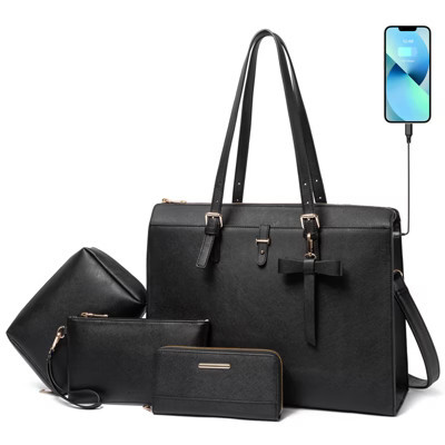 Narwey Laptop Tote Bag for Women Waterproof Leather Work Laptop Briefcase with Built-in USB Charging Port Computer Shoulder Bags Fits 15.6 Inch | Target