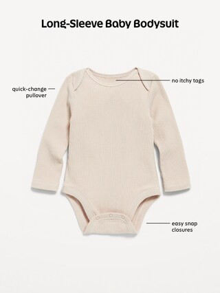 Unisex Long-Sleeve Ribbed Bodysuit for Baby | Old Navy (US)