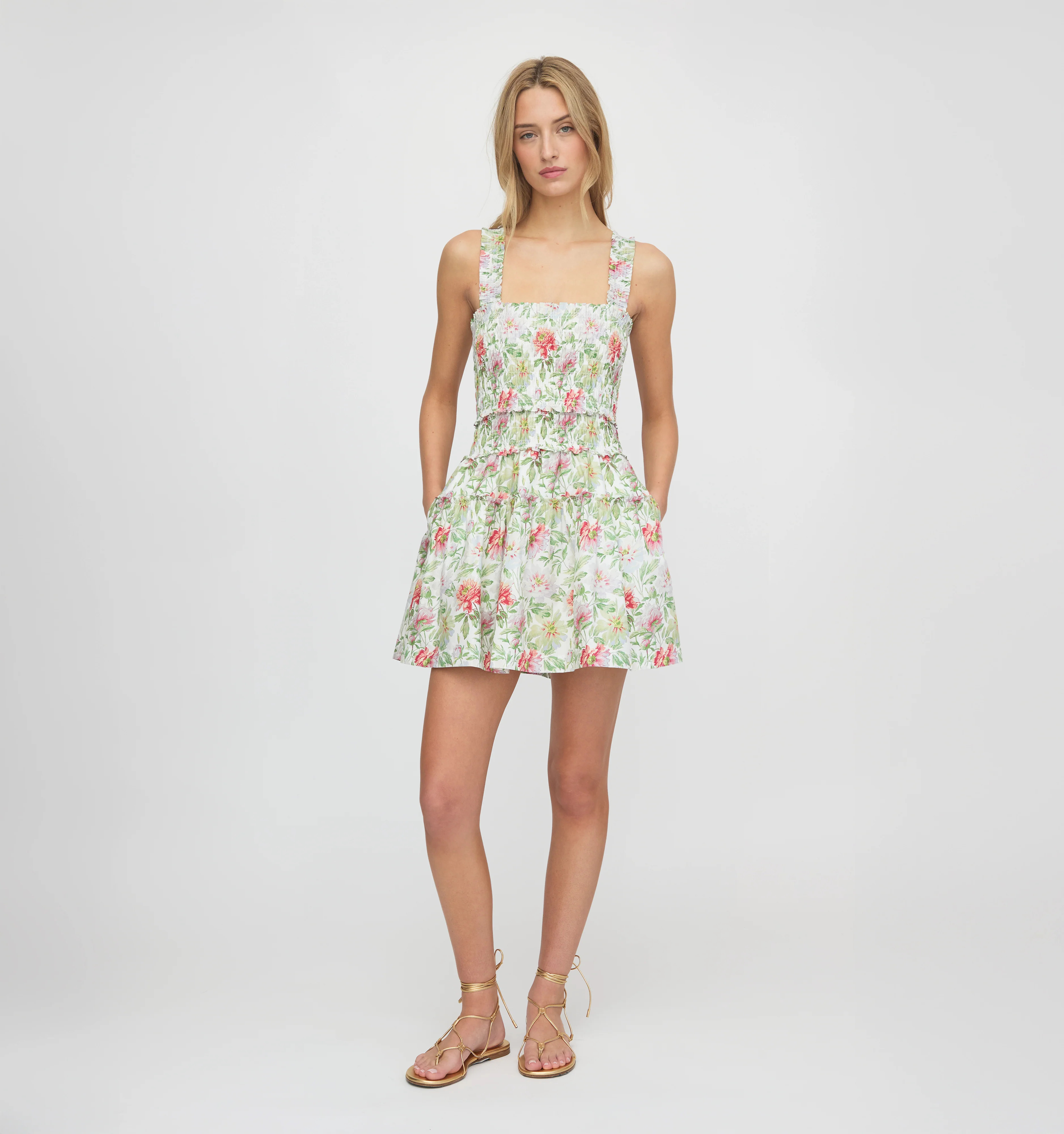 The Azalea Mini Nap Dress - Green Palm Ikat | Hill House Home US