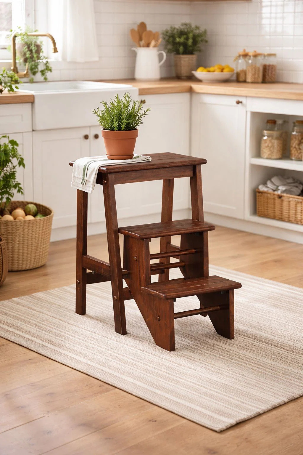 Danyell 24'' 3 - Step Wood Folding Step Stool | Wayfair North America