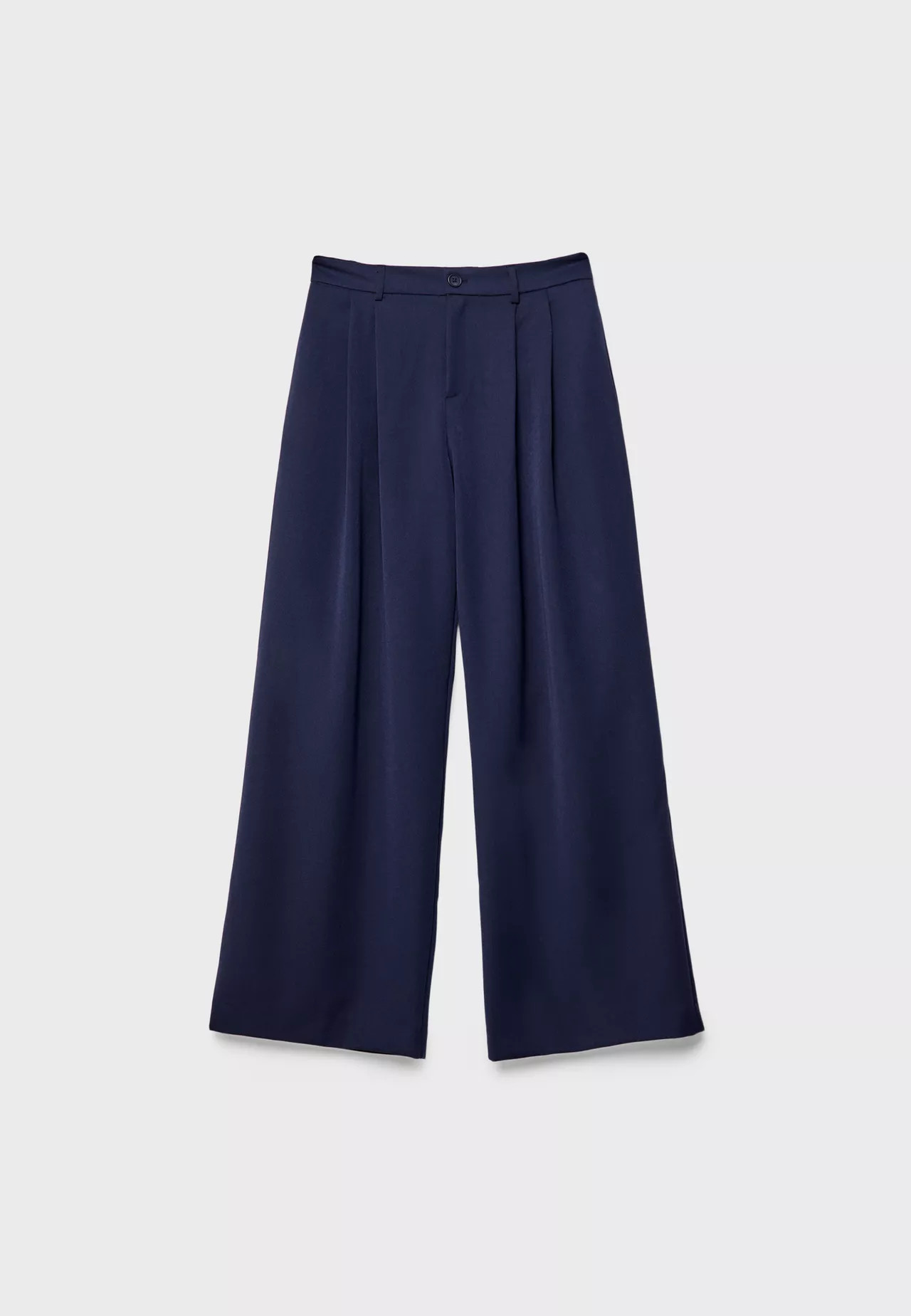 Nette broek met wijde pijpen en plooien - Broeken voor dames | Stradivarius Netherlands | Stradivarius (NL)