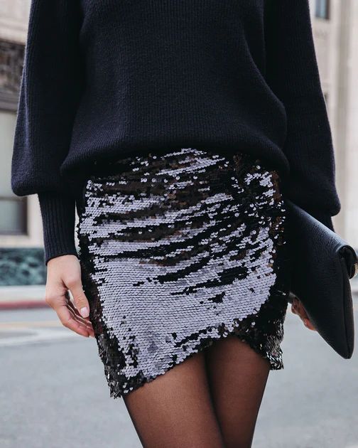 Delilah Sequin Mini Skirt - Black | VICI Collection