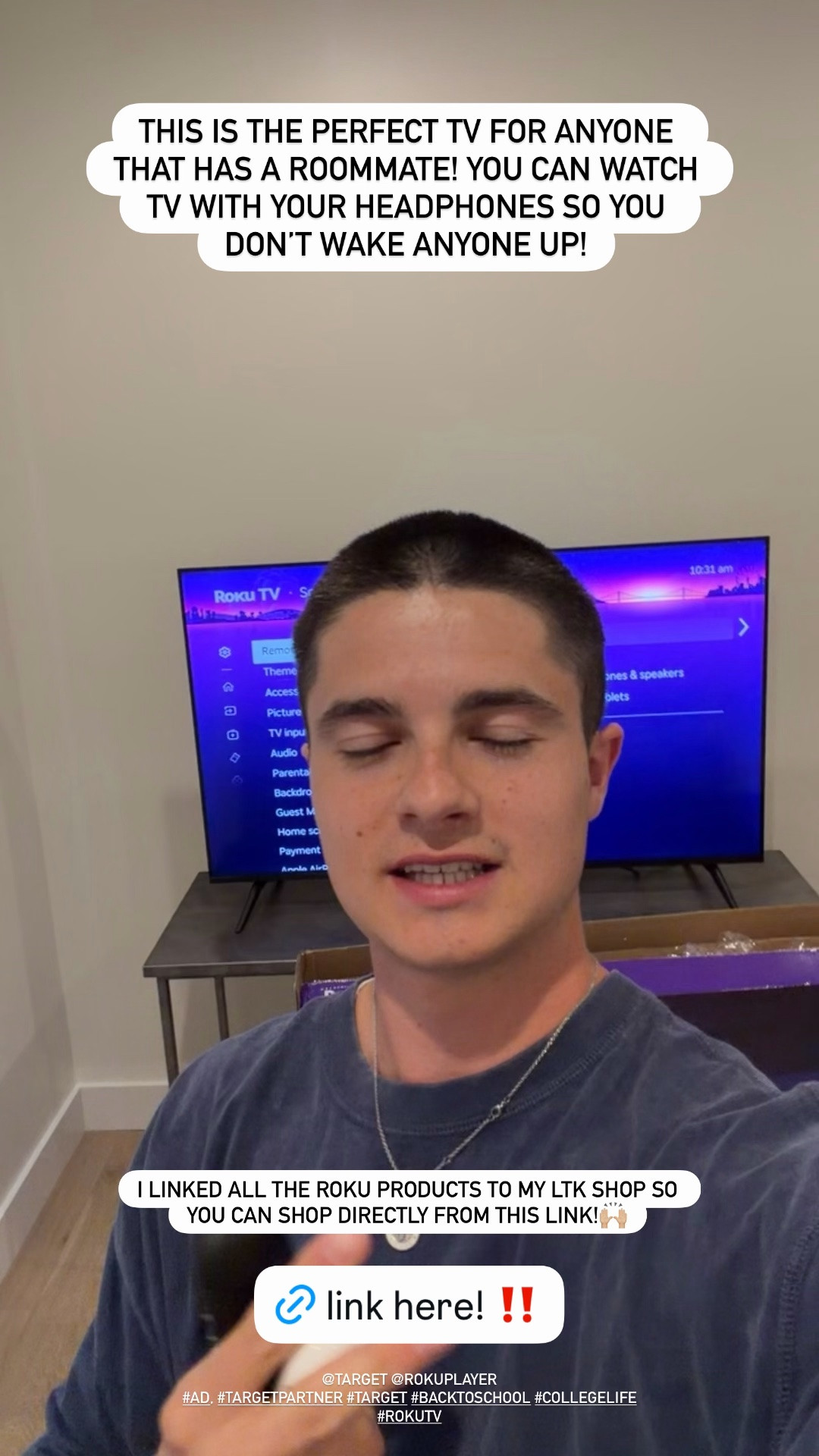 @Target  @Rokuplayer 
#Ad, #TargetPartner #Target #backtoschool #collegelife #RokuTV