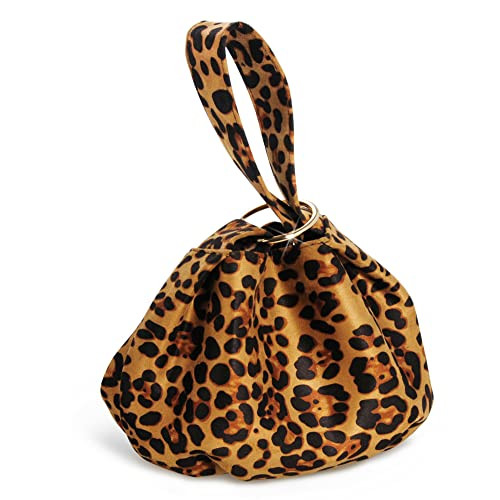 Women Clutch Velvet Top Handle Bag Wristlet Small Tote Purse (Leopard) | Amazon (US)