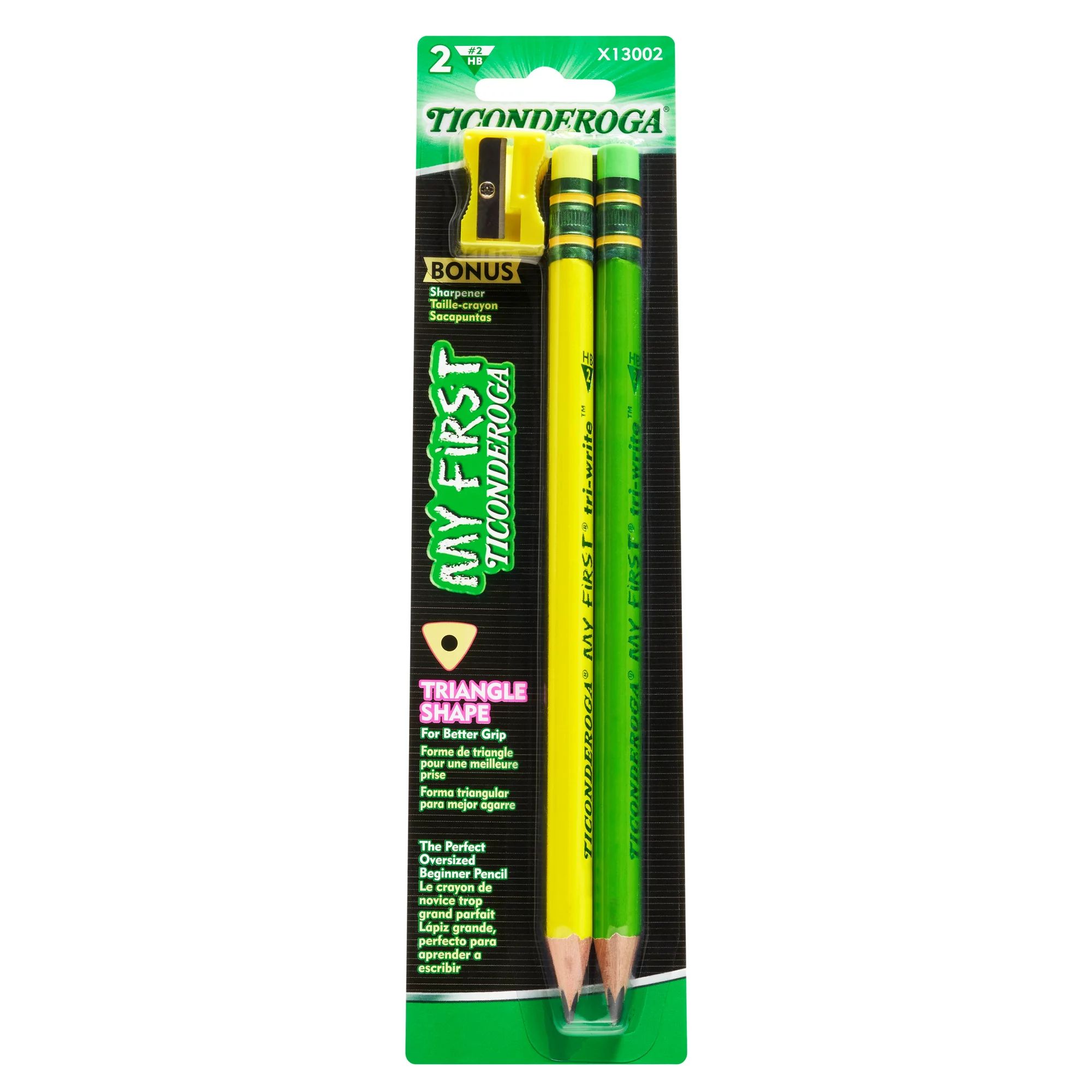 Ticonderoga My First Tri-Write Wood-Cased Pencils, 2 Count | Walmart (US)