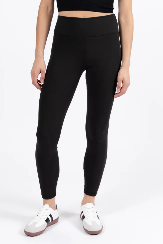 Embrace The Joy Black Brushed Knit Lounge Leggings DOORBUSTER | Pink Lily