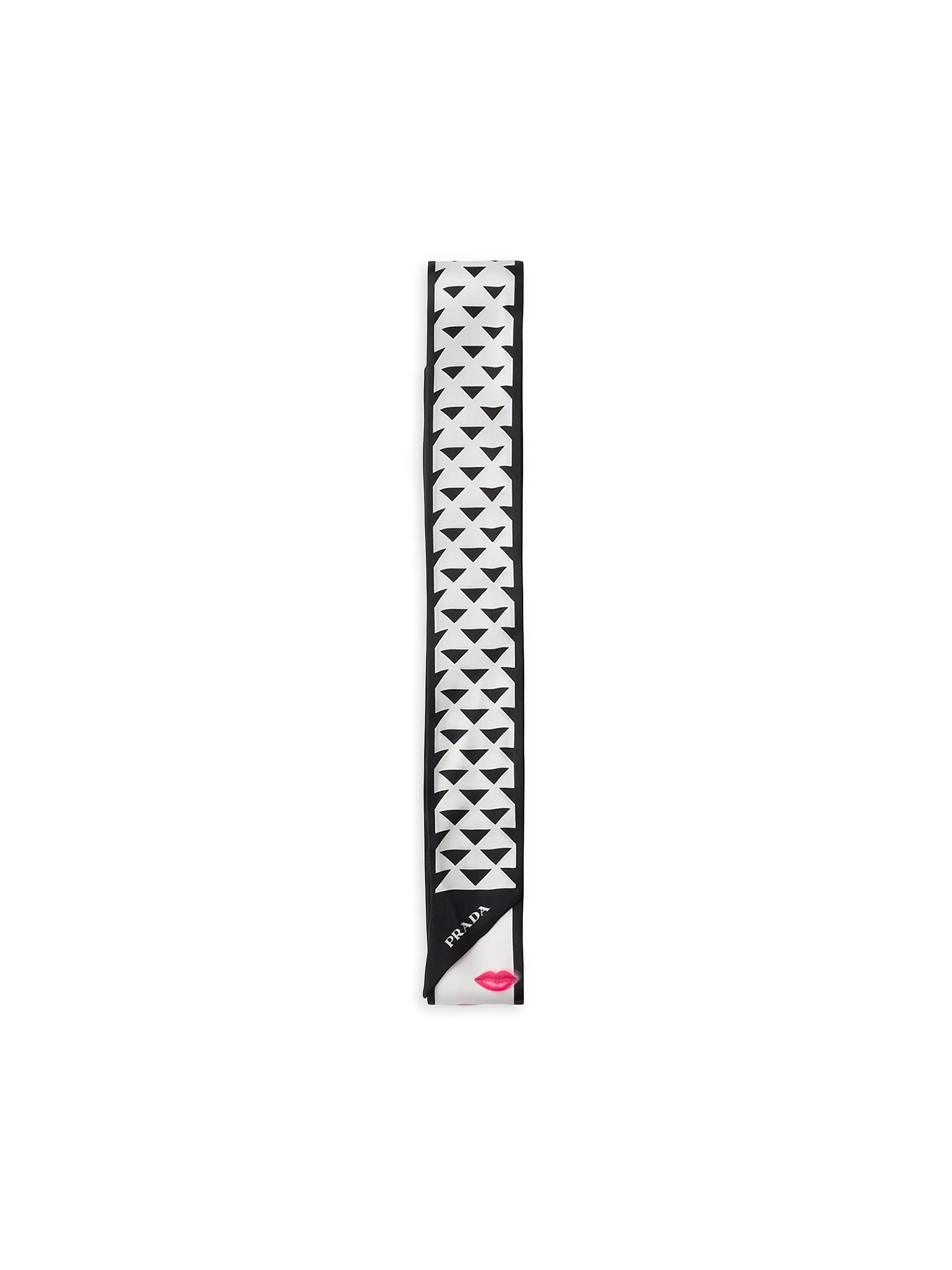 Prada Printed Silk Twill Skinny Scarf | Saks Fifth Avenue | Saks Fifth Avenue