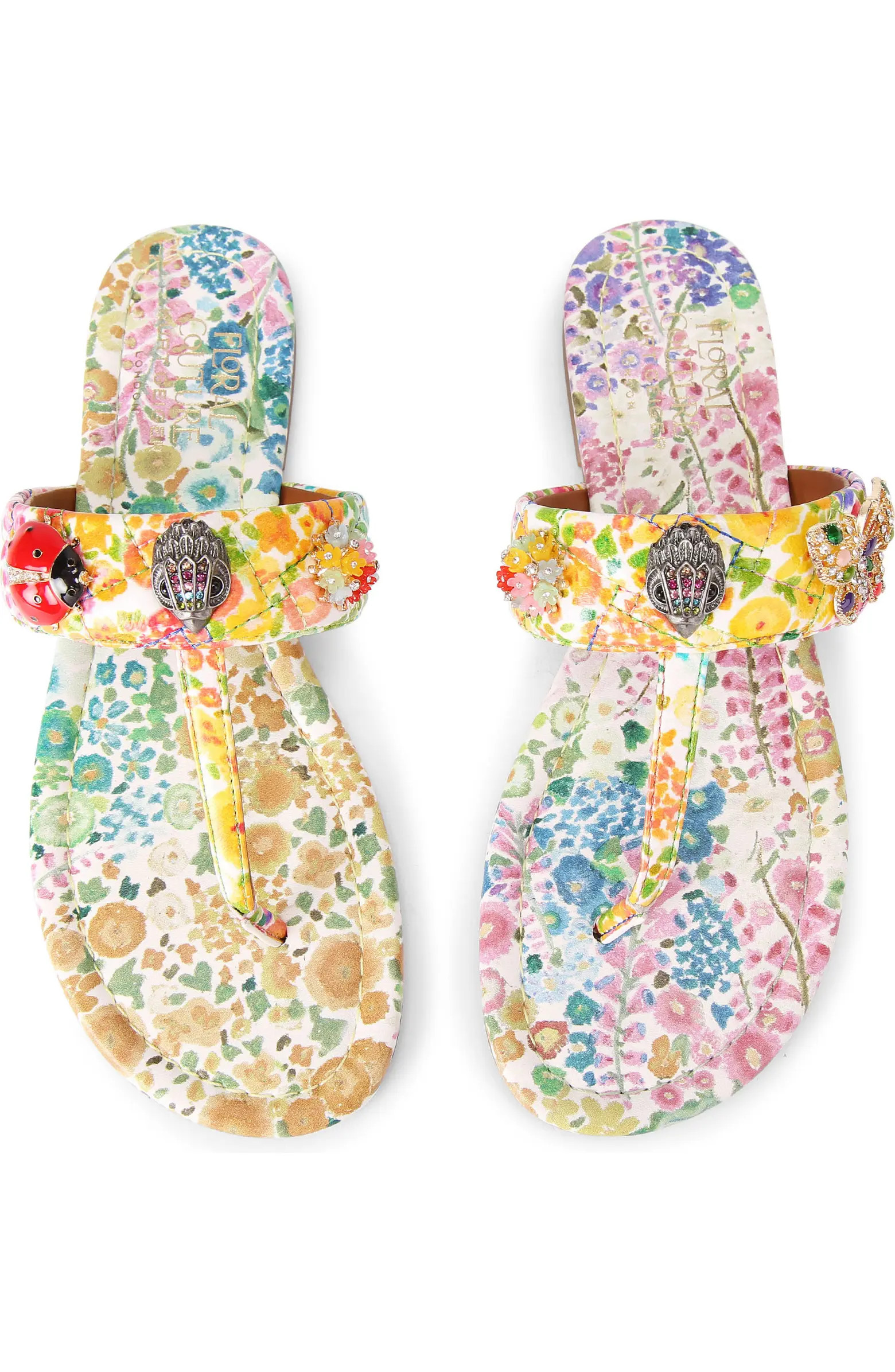 Kurt Geiger London x Floral Couture Kensington T-Strap Flip Flop (Women) | Nordstrom | Nordstrom