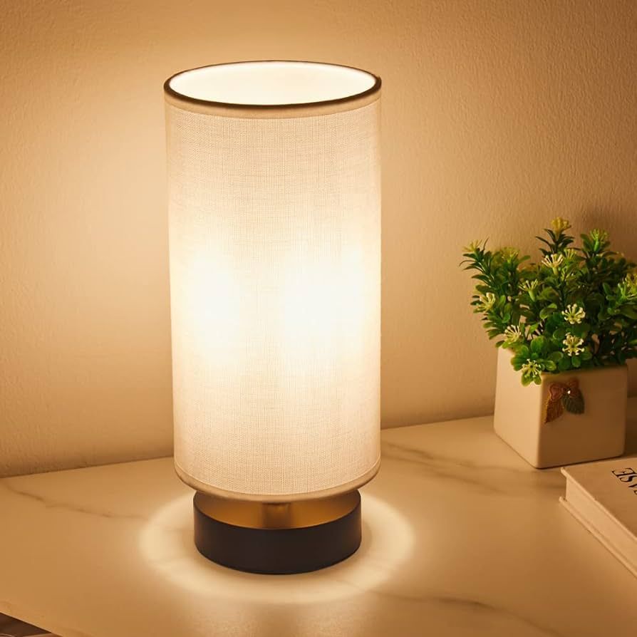 lifeholder Table Lamp, Bedside Nightstand Lamp, Simple Desk Lamp, Cylinder Table Lamp for Bedroom... | Amazon (US)