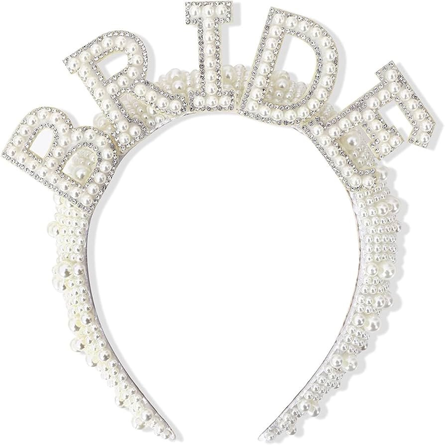 Pearl Bride Headband Accessories Bride To Be Headband Material for Wedding, Bridal Shower, Bachel... | Amazon (US)