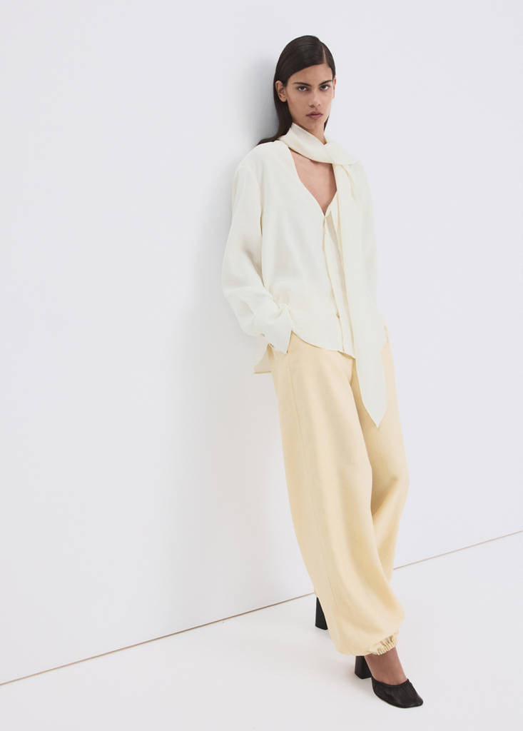 Scarf collar blouse ecru - Woman - 4 - MANGO | Mango (US/MX/AU)