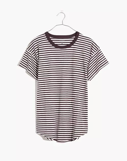 Whisper Cotton Rib-Crewneck Tee in Damien Stripe | Madewell