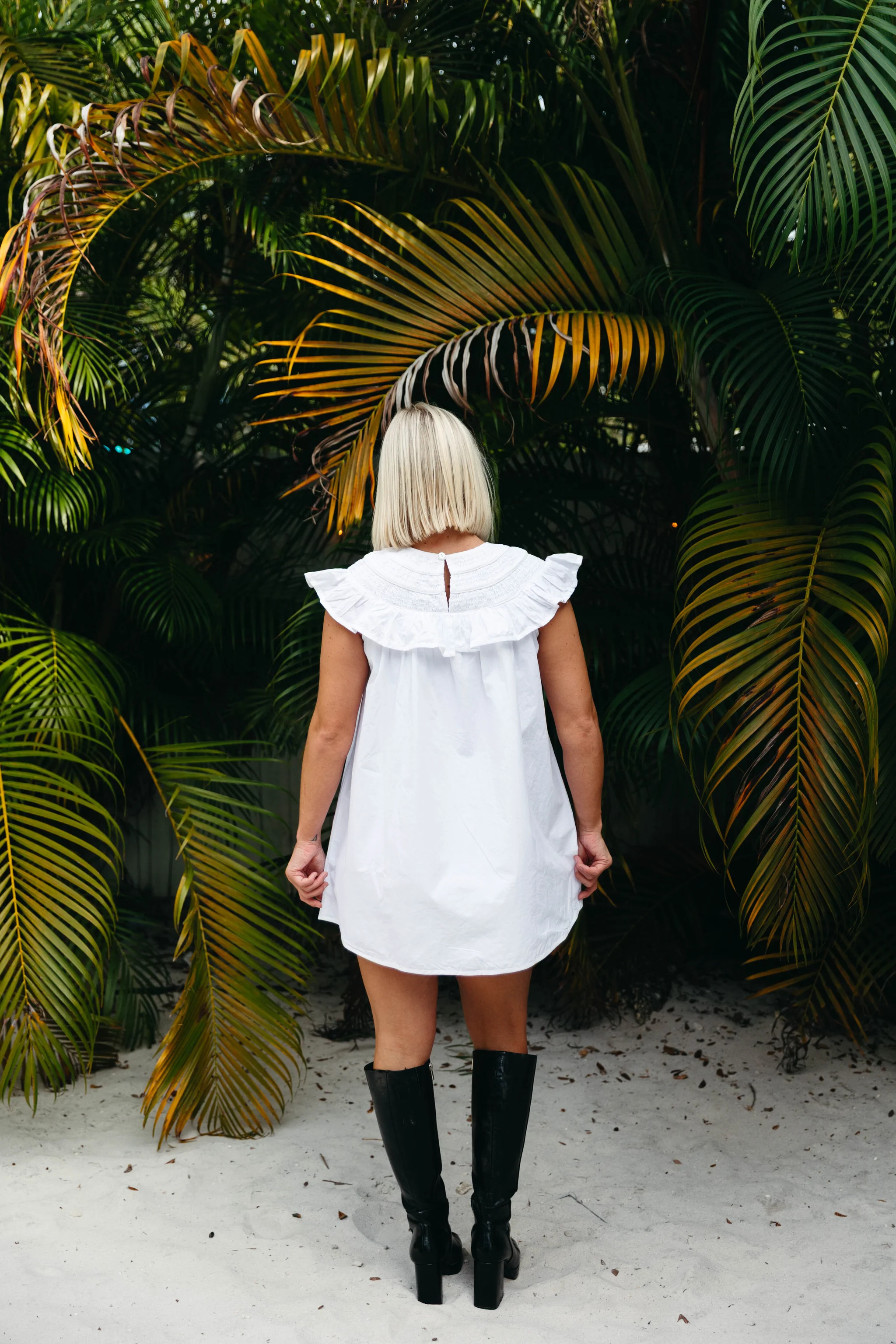 Holly Mini Dress - White | Triple Threads