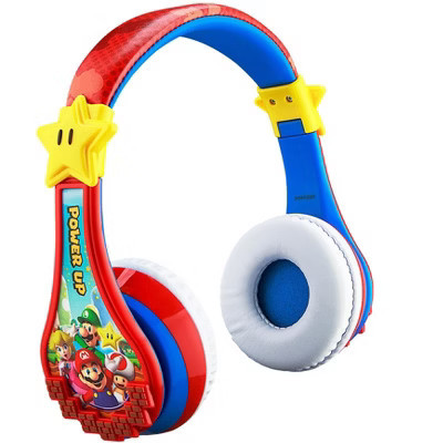 eKids Super Mario Bluetooth Headphones for Kids, Over Ear Headphones with Microphone - Multi-Color (MO-B52.EXV21OL) | Target