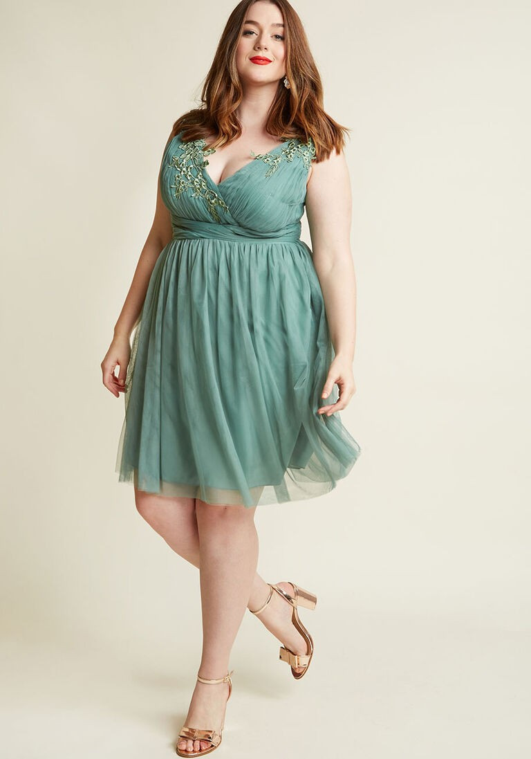 Adrift on Elegance A-Line Dress in Sage | ModCloth (US)