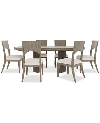 Furniture Frandlyn 7pc Dining Set (Rectangular Table + 6 Side Chairs) - Macy's | Macy's