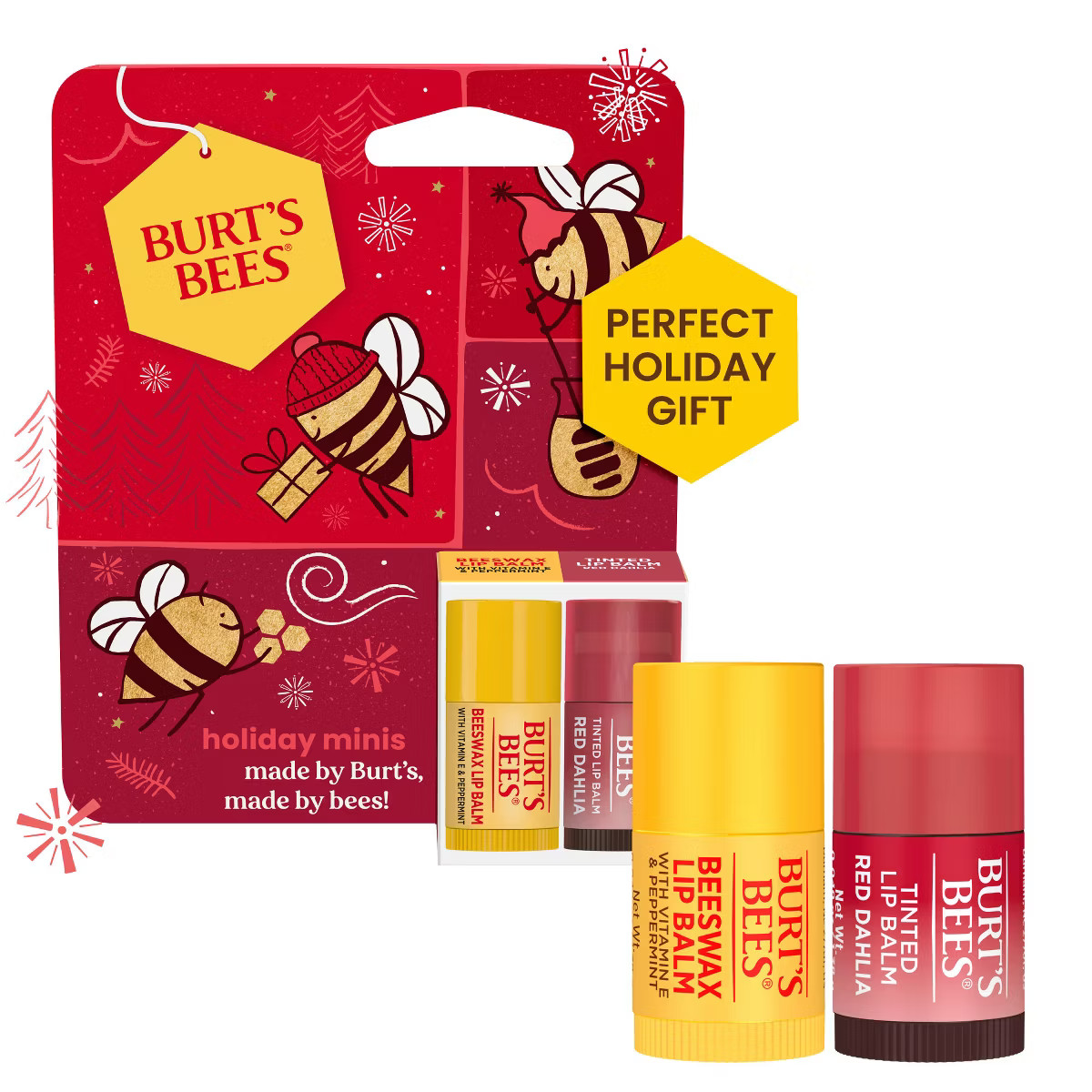 Burt's Bees-Mini Lip Balms Beeswax + TLB Mini Red Dahlia Gift Set 2ct | Target