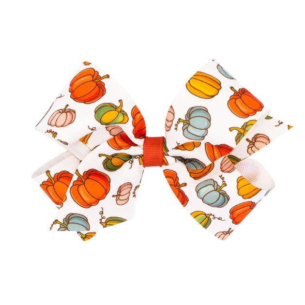 Fall Pumpkin Harvest Grosgrain Bow | Classic Whimsy