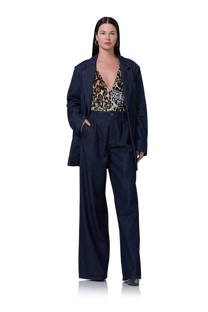 Agnes Oversized Blazer - Dark Rinse Wash | ShopAFRM