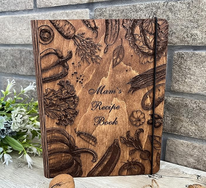 Personalized Recipe Book Wooden Cookbook Blank Recipe Binder Gift Daughter And Mom Her Custom Rec... | Amazon (US)