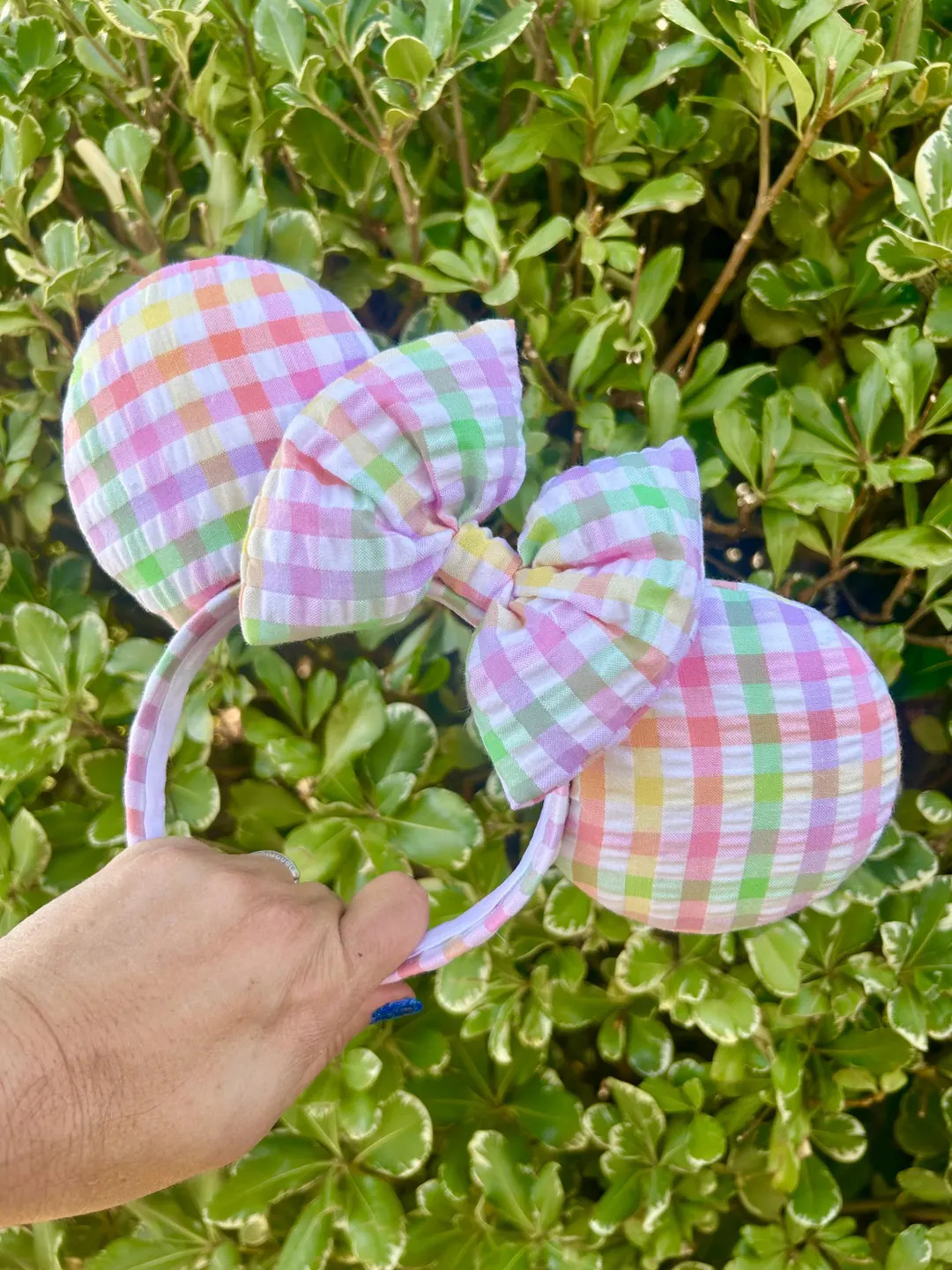 Pastel Ears, Gingham Ears Spring Ears - Etsy | Etsy (US)