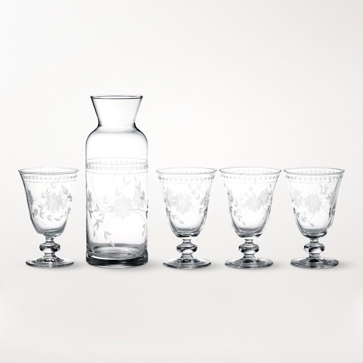 Vintage Etched Carafe & Goblets, Set of 4 | Williams-Sonoma