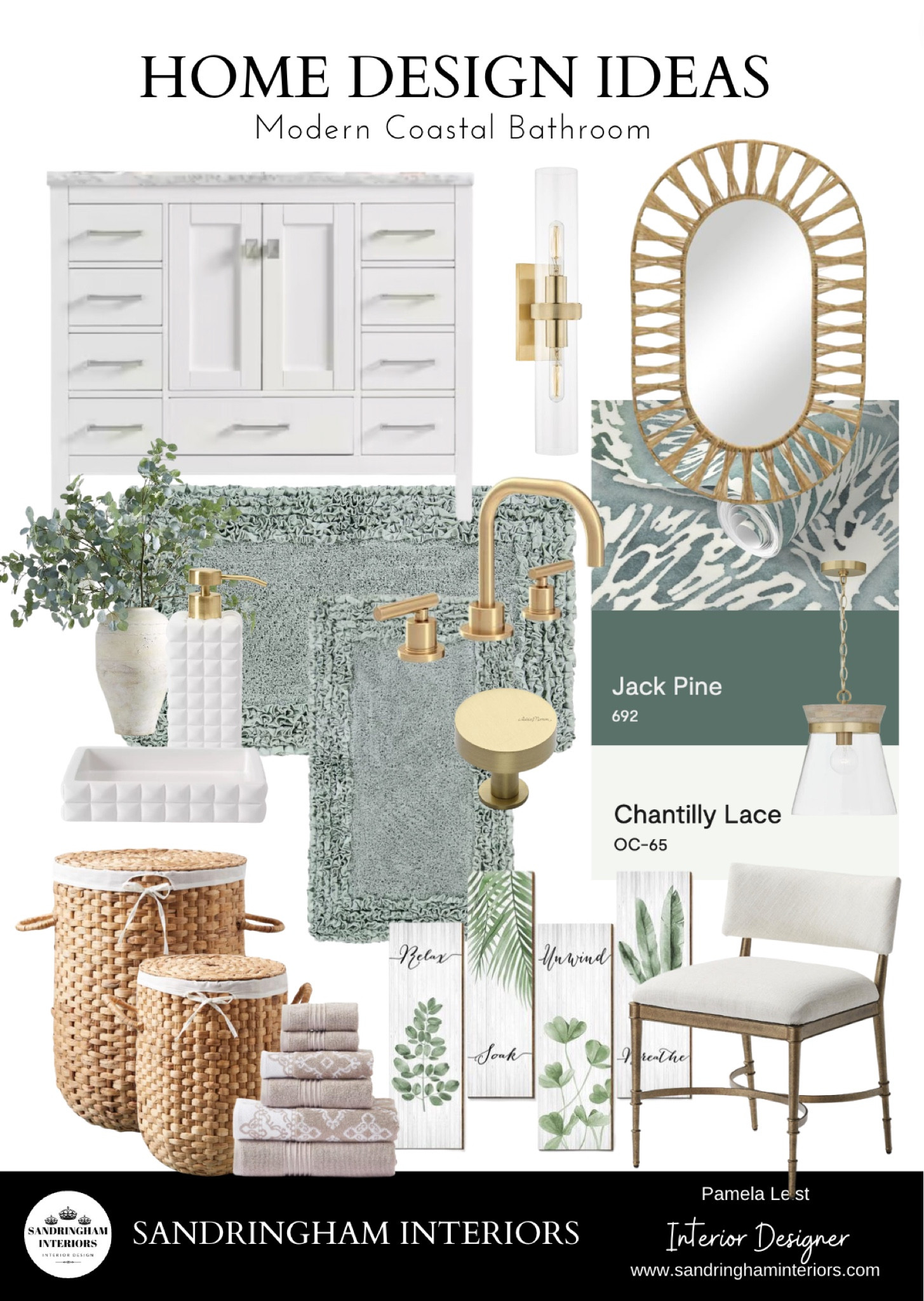 Coastal Bathroom Home Decor Ideas 

Bathroom vanity
Bathroom rugs
Rattan baskets
Rattan Mirror
Wall sconces
Pendants lights
Vanity stool
Paint
Wallpapee

#LTKhome