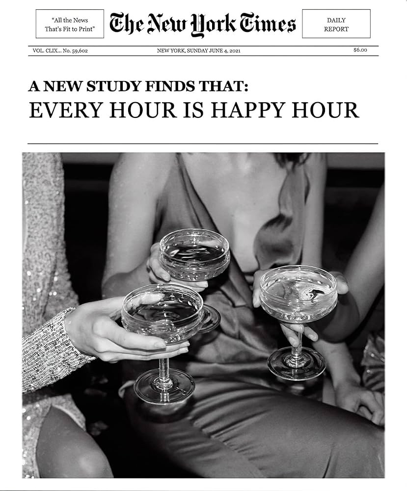 VERENIX Trendy Wall Art Aesthetic Preppy Poster Print Champagne Funny Black and White New York Ne... | Amazon (US)