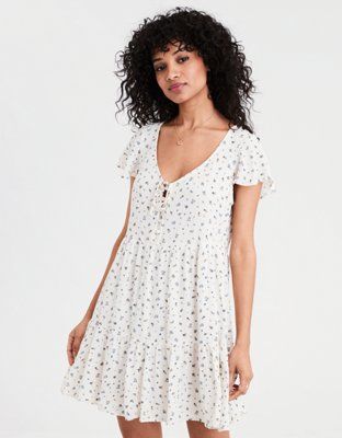 AE Tiered Babydoll Dress | American Eagle Outfitters (US & CA)