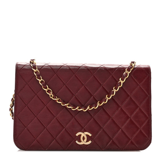 Lambskin Quilted Small Single Flap Bordeaux | FASHIONPHILE (US)