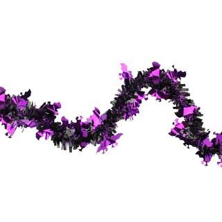 Northlight 50 ft. Black with Purple Bats Halloween Tinsel Garland Unlit-33677284 - The Home Depot | The Home Depot