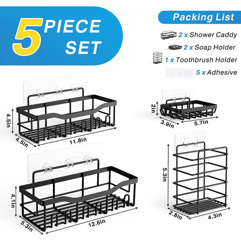 Livsey Adhesive Stainless Steel Shower Caddy | Wayfair North America
