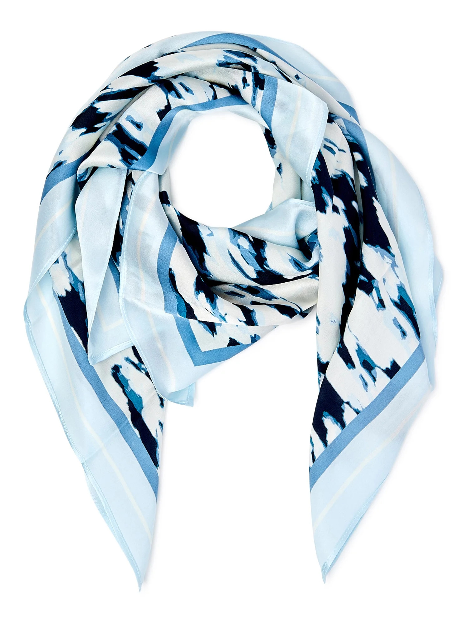 Scoop Print Silk Scarf for Women, Ink Blue - Walmart.com | Walmart (US)