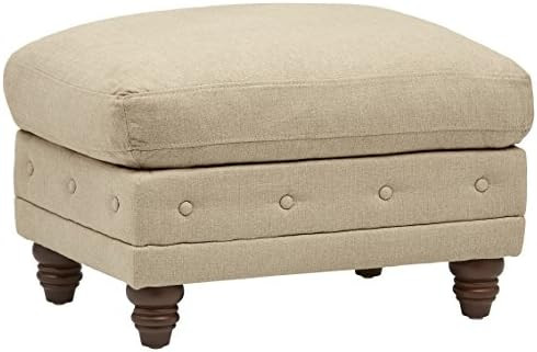 Amazon Brand – Stone & Beam Bradbury Chesterfield Modern Tufted Ottoman, 30.3"W, Hemp | Amazon (US)