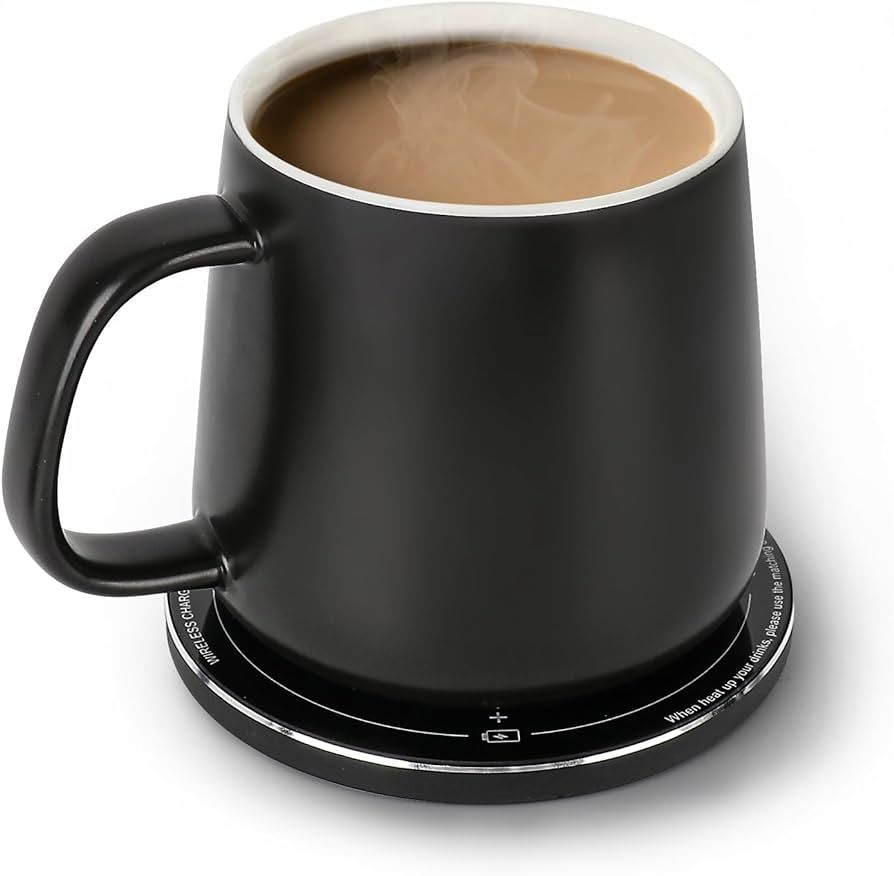 APEKX Self Heating Coffee Mug with 15W Wireless Charging Pad - 131°F/55°C Smart Temperature Con... | Amazon (US)