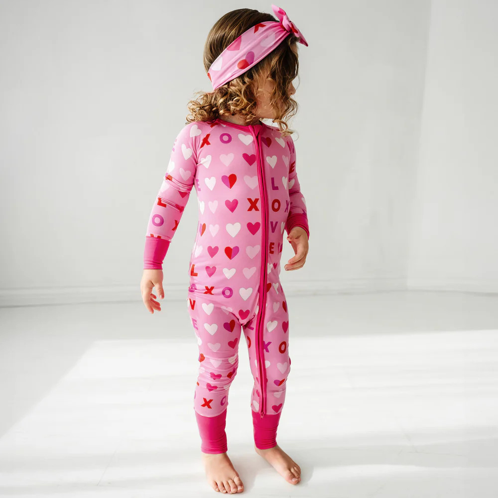 Pink XOXO Zippy | Little Sleepies
