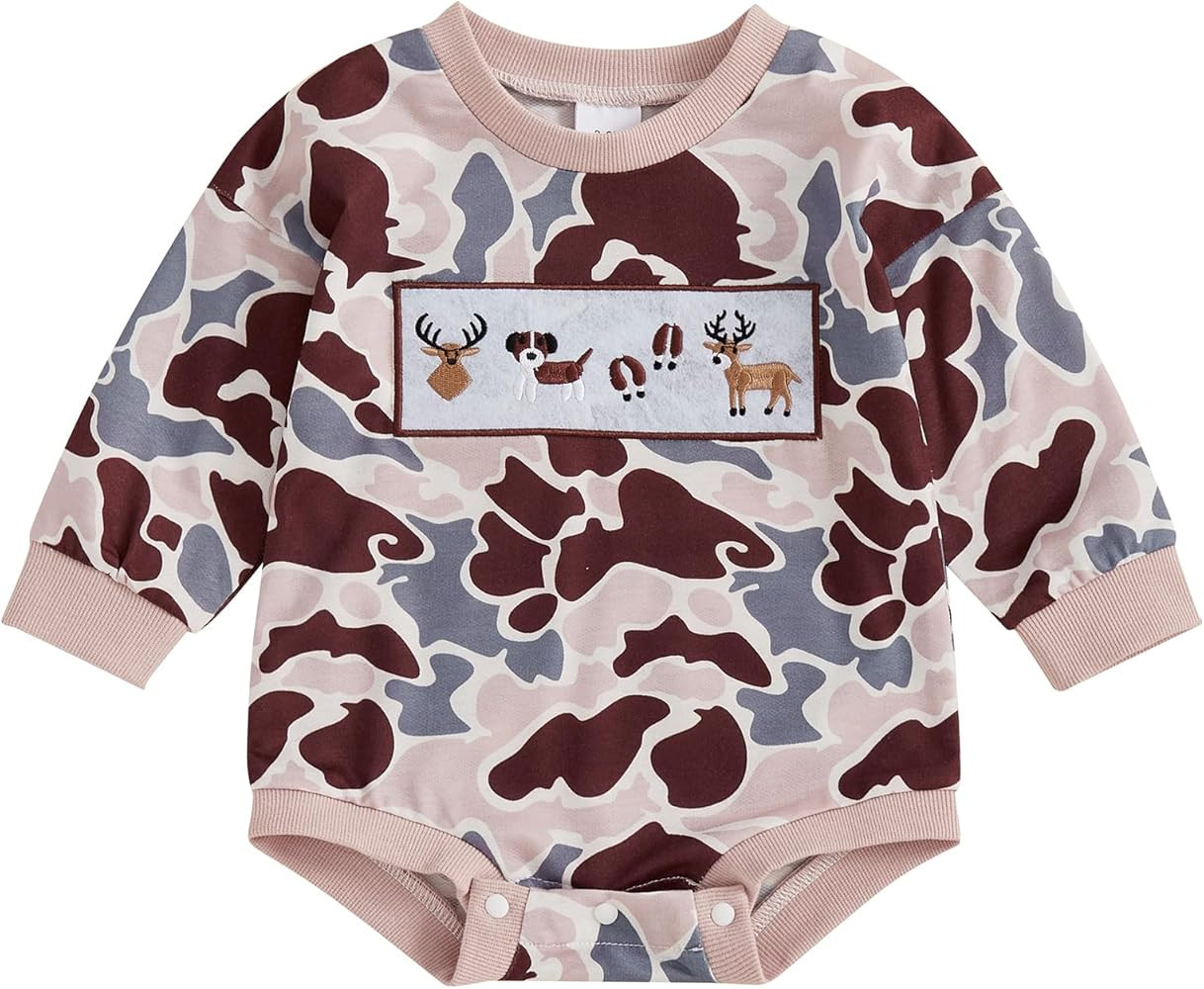 Chloefairy Baby Boy Girl Duck Romper Mallard Duck Hunting Clothes Long Sleeve Sweatshirt Bubble R... | Amazon (US)