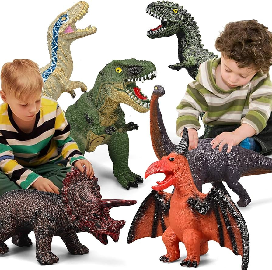 6 Piece Jumbo Soft Toys for Kids and Toddlers, Perfect for Dinosaur Lovers - Dinosaur Party Favor... | Amazon (US)