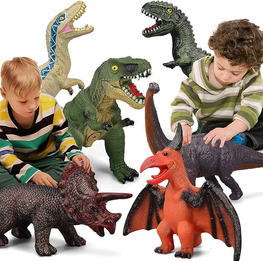 6 Piece Jumbo Soft Toys for Kids and Toddlers, Perfect for Dinosaur Lovers - Dinosaur Party Favor... | Amazon (US)