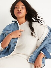 Cozy Sherpa-Lined Jean Shacket for Women | Old Navy (US)