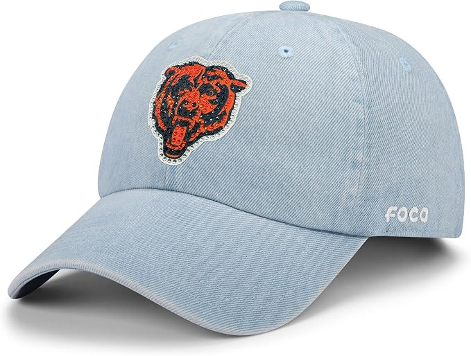 FOCO NFL Womens NFL Team Rhinestone Logo Denim Casual Hat Caps | Amazon (US)