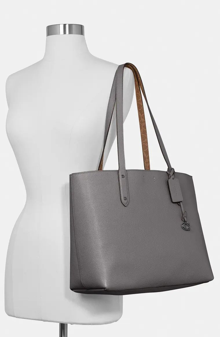 Central Leather & Signature Coated Canvas Tote | Nordstrom