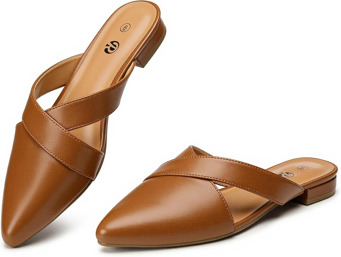 Rekayla Women’s Mules Closed Pointed Toe Backless Loafer Shoes for Women | Amazon (US)