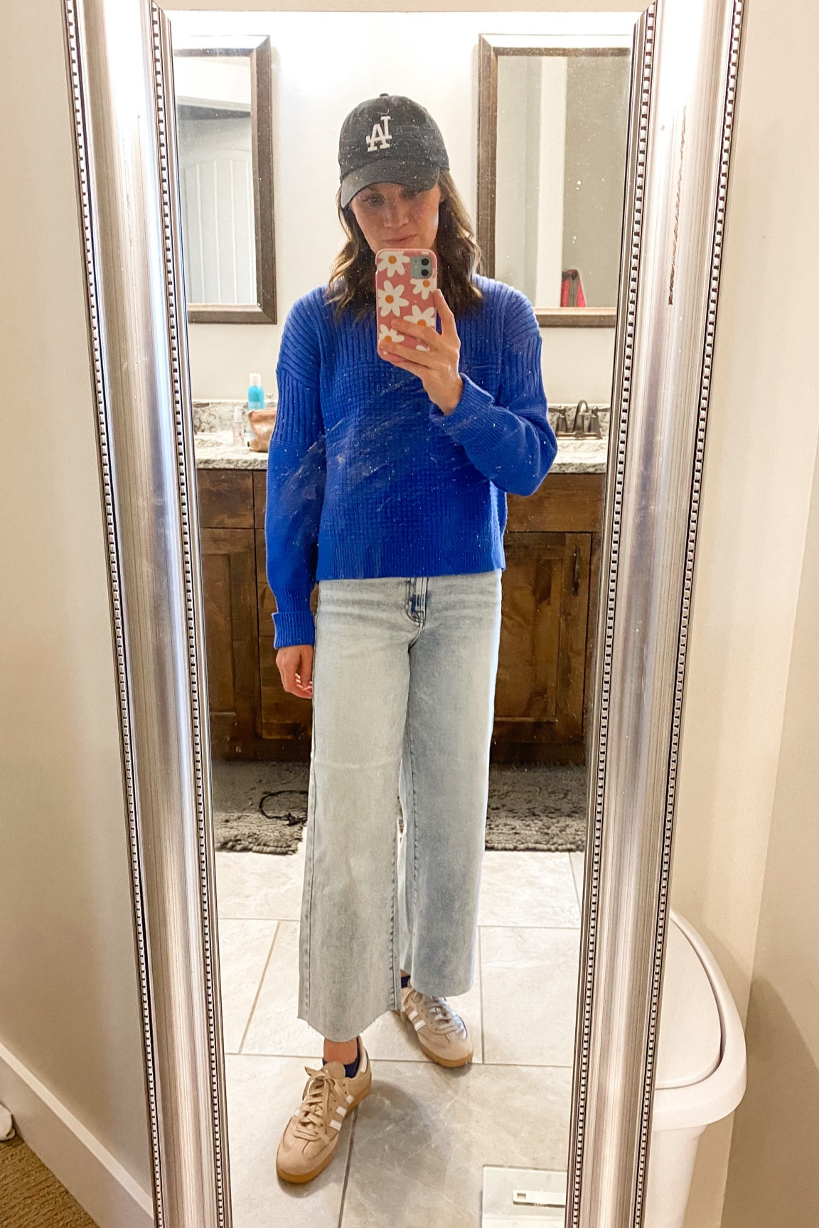 Game day fit! 🏈
These jeans are so cute and flattering. They fit a little loose around the waist, but I like them this way so I have room to tuck shirts in. The sweater is everything, and has a cropped feel to it. Love that it will transition well into winter. 

#LTKSeasonal #LTKshoecrush #LTKstyletip